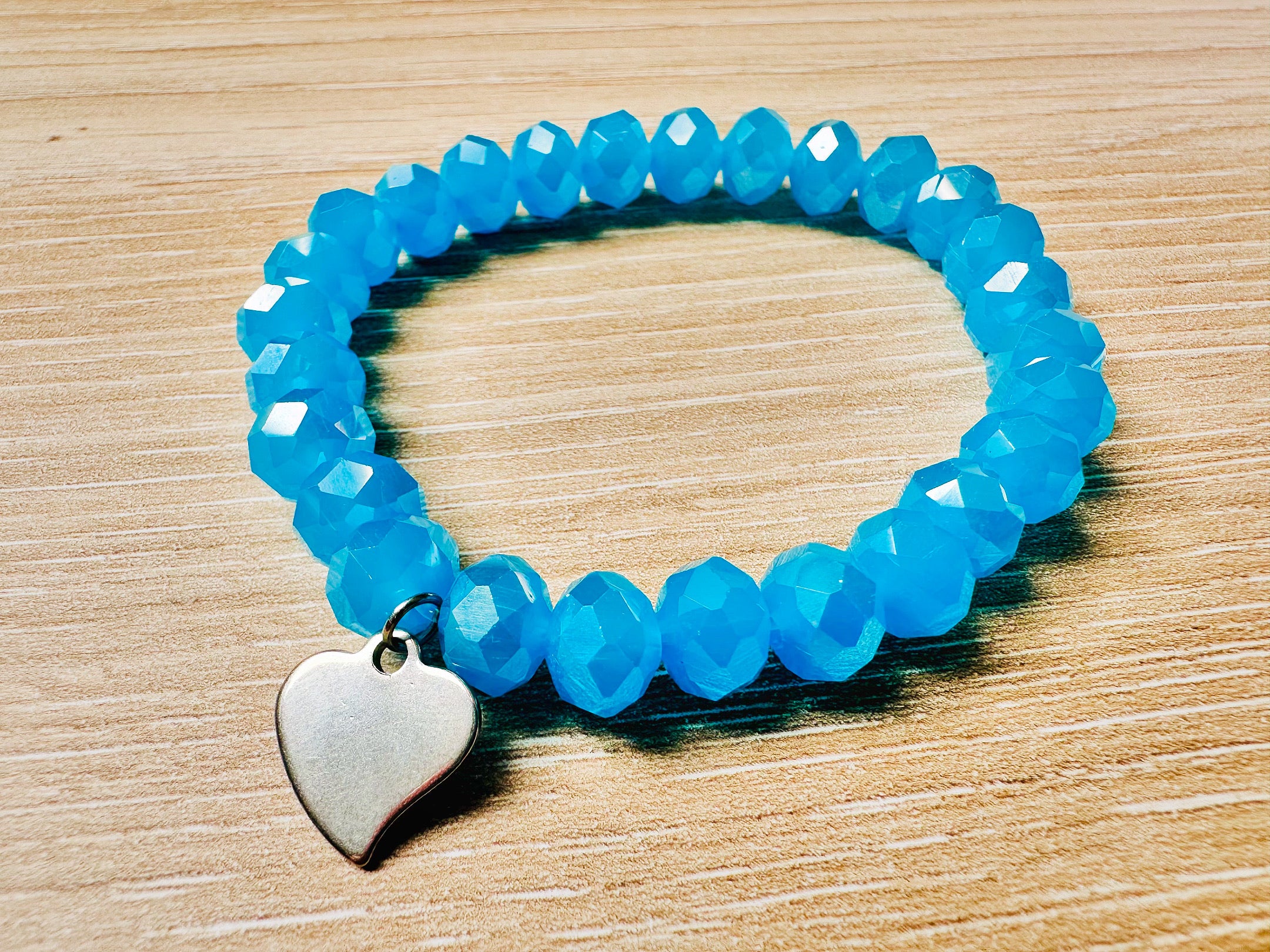 Pulseira com pendente aço inoxidável prateado